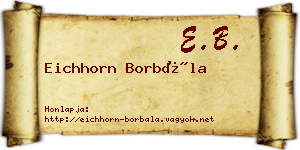 Eichhorn Borbála névjegykártya